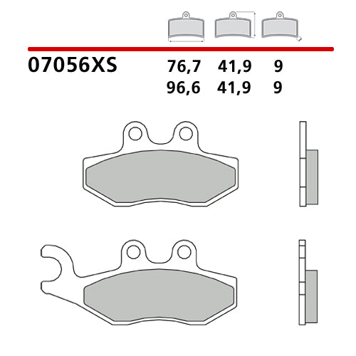 BREMBO - PASTIGLIA MESCOLA XS 07056XS posteriore
