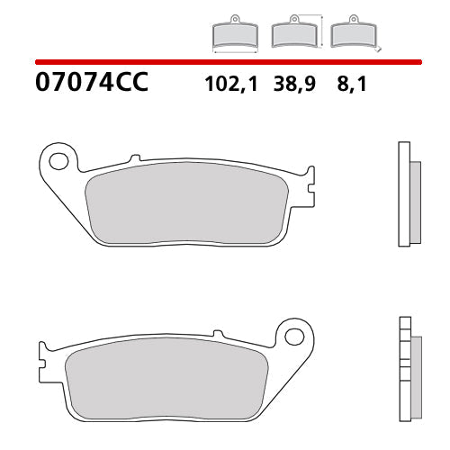 BREMBO - PASTIGLIA MESCOLA CC 07074 Posteriore