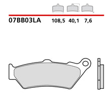 Carica l'immagine nel visualizzatore di Gallery, BREMBO - PASTIGLIA MESCOLA LA 07BB03LA Anteriore