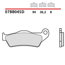 Carica l'immagine nel visualizzatore di Gallery, BREMBO - PASTIGLIA MESCOLA SD 07BB04SD Anteriore