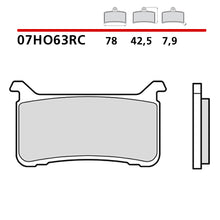 Carica l'immagine nel visualizzatore di Gallery, BREMBO - PASTIGLIA MESCOLA RC 07HO63RC Anteriore