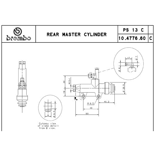 BREMBO - POMPA FRENO BREMBO POSTERIORE 10477660
