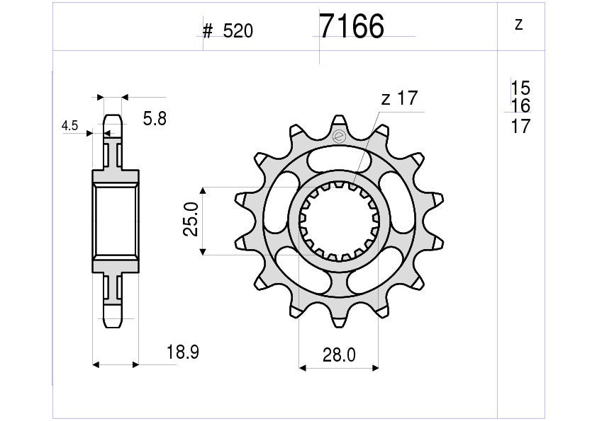 KIT TRASMISSIONE OGNIBENE TROFEO APRILIA Cod. 37A003