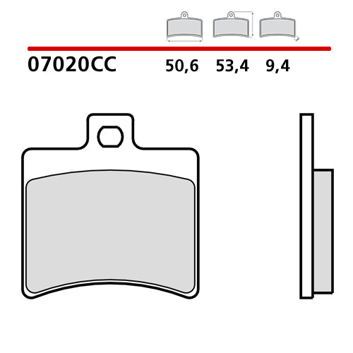 BREMBO - PASTIGLIA MESCOLA CC Cod.07020 Posteriore