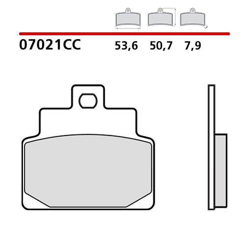 BREMBO - PASTIGLIA MESCOLA CC Cod.07021 Anteriore