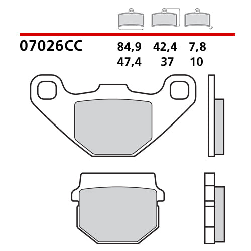 BREMBO - PASTIGLIA MESCOLA CC 07026 Posteriore