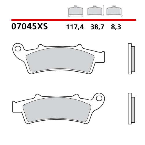 BREMBO - PASTIGLIA MESCOLA XS Cod.07045XS Anteriore