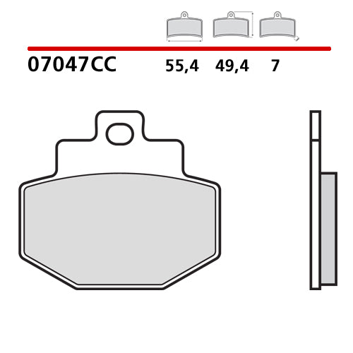 BREMBO - PASTIGLIA MESCOLA CC 07047 Posteriore