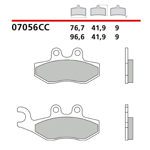 BREMBO - PASTIGLIA MESCOLA CC 07056 Anteriore