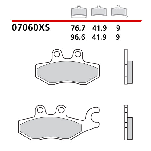 BREMBO - PASTIGLIA MESCOLA XS 07060XS Posteriore