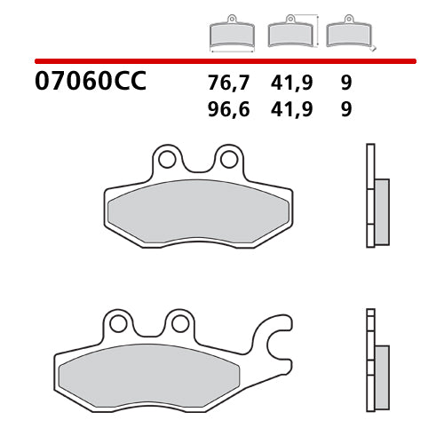 BREMBO - PASTIGLIA MESCOLA CC 07060 Posteriore