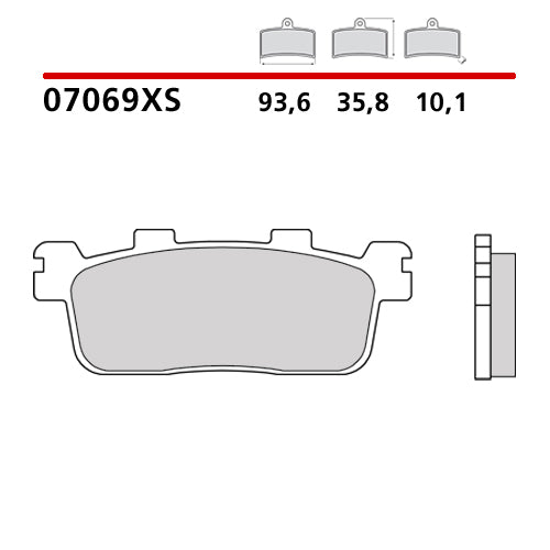 BREMBO - PASTIGLIA MESCOLA XS 07069XS Posteriore