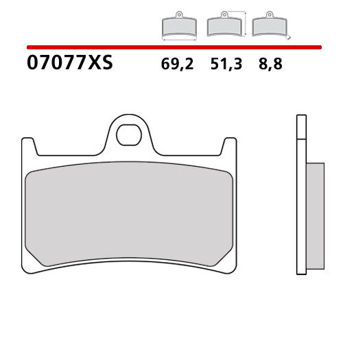 BREMBO - PASTIGLIA MESCOLA XS 07077XS Anteriore