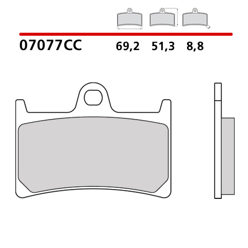 BREMBO - PASTIGLIA MESCOLA CC 07077 Anteriore