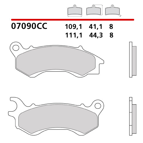 BREMBO - PASTIGLIA MESCOLA CC 07090 Anteriore