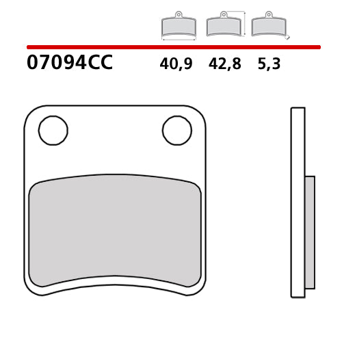 BREMBO - PASTIGLIA MESCOLA CC 07094CC Posteriore