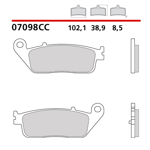 BREMBO - PASTIGLIA MESCOLA CC 07098CC Posteriore