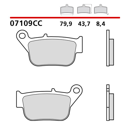 BREMBO - PASTIGLIA MESCOLA CC 07109 Posteriore