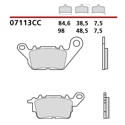 BREMBO - PASTIGLIA MESCOLA CC 07113CC Anteriore