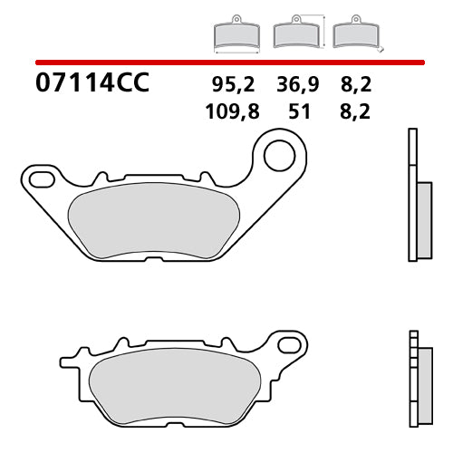 BREMBO - PASTIGLIA MESCOLA CC 07114CC Posteriore