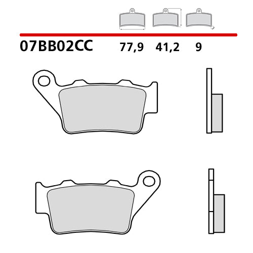 BREMBO - PASTIGLIA MESCOLA CC 07BB02CC Posteriore