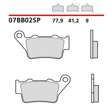 Carica l&#39;immagine nel visualizzatore Galleria, BREMBO - PASTIGLIA MESCOLA SP 07BB02SP Posteriore