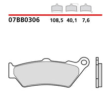 Carica l&#39;immagine nel visualizzatore di Gallery, BREMBO - PASTIGLIA MESCOLA CC 07BB0306 Anteriore