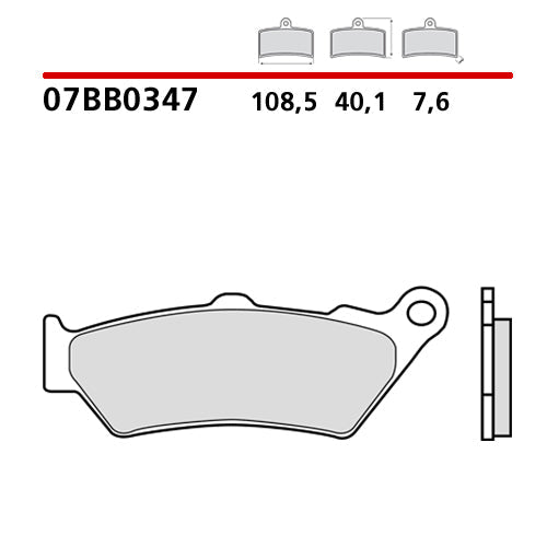 BREMBO - PASTIGLIA MESCOLA GENUINE 07BB0347 Posteriore