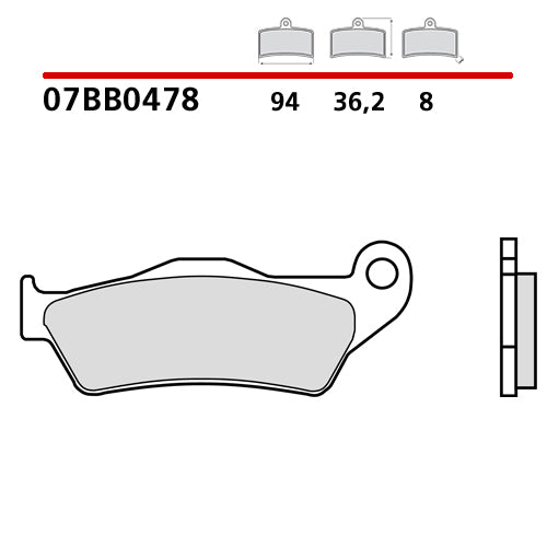 BREMBO - PASTIGLIA MESCOLA GENUINE 07BB0478 Anteriore