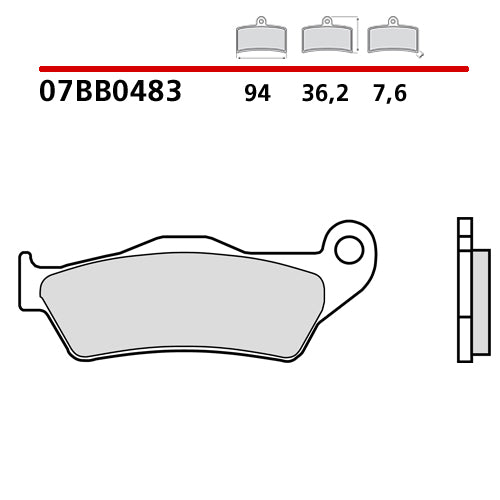 BREMBO - PASTIGLIA MESCOLA GENUINE 07BB0483 Posteriore