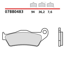 Carica l&#39;immagine nel visualizzatore Galleria, BREMBO - PASTIGLIA MESCOLA GENUINE 07BB0483 Posteriore