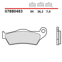 Carica l&#39;immagine nel visualizzatore di Gallery, BREMBO - PASTIGLIA MESCOLA GENUINE 07BB0483 Anteriore