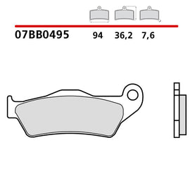 BREMBO - GENUINE COMPOUND PAD 07BB0495 Rear 