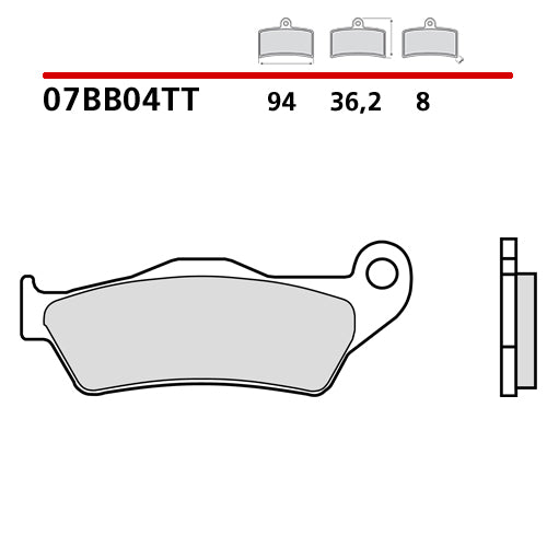 BREMBO - PASTIGLIA MESCOLA TT 07BB04TT Posteriore