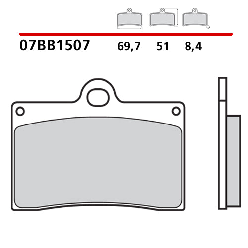 BREMBO - PASTIGLIA MESCOLA CC 07BB1507 Anteriore