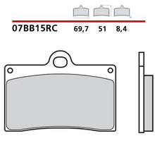 Carica l&#39;immagine nel visualizzatore di Gallery, BREMBO - PASTIGLIA MESCOLA RC 07BB15RC Anteriore Racing