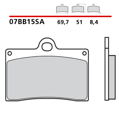 BREMBO - PASTIGLIA MESCOLA SA Cod.07BB15SA Anteriore