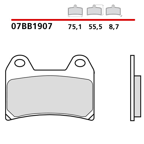 BREMBO - PASTIGLIA MESCOLA CC 07BB1907 Anteriore