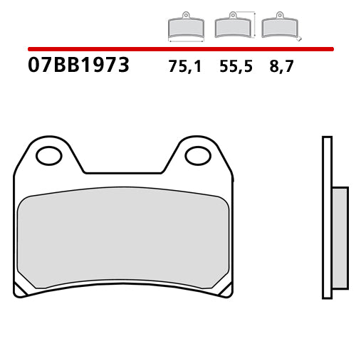 BREMBO - PASTIGLIA MESCOLA GENUINE 07BB1973 Anteriore