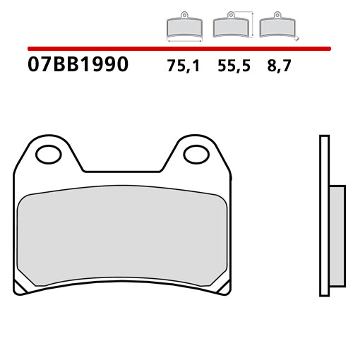 BREMBO - PASTIGLIA MESCOLA GENUINE 07BB1990 Anteriore