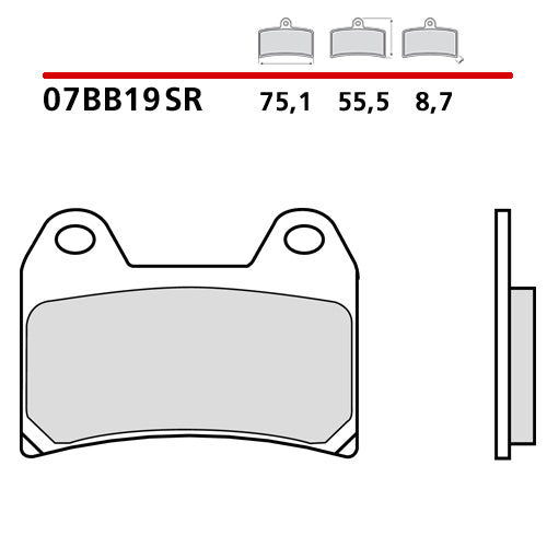 BREMBO - PASTIGLIA MESCOLA SR 07BB19SR Anteriore