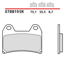 Carica l&#39;immagine nel visualizzatore Galleria, BREMBO - PASTIGLIA MESCOLA SR 07BB19SR Anteriore