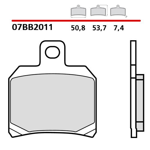 BREMBO - PASTIGLIA MESCOLA GENUINE 07BB2011 Posteriore