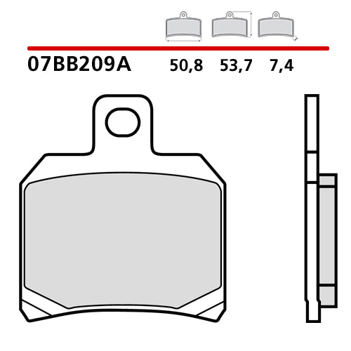 BREMBO - PASTIGLIA MESCOLA GENUINE 07BB209A Posteriore