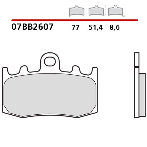 BREMBO - PASTIGLIA MESCOLA CC 07BB2607 Anteriore