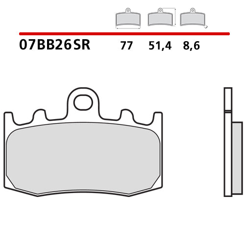 BREMBO - PASTIGLIA MESCOLA SR 07BB26SR Anteriore