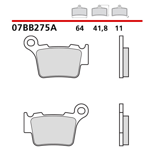 BREMBO - PASTIGLIA MESCOLA GENUINE 07BB275A Posteriore