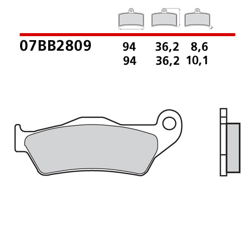 BREMBO - PASTIGLIA MESCOLA CC 07BB2809 Posteriore