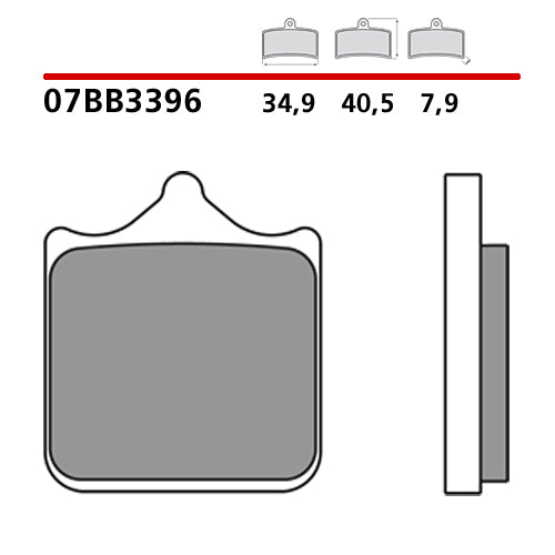 BREMBO - PASTIGLIA MESCOLA GENUINE 07BB3396 Anteriore