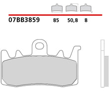 Carica l&#39;immagine nel visualizzatore di Gallery, BREMBO - PASTIGLIA MESCOLA GENUINE 07BB3859 Anteriore